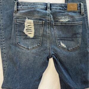 American Eagle Outfitters Relaxed Fit Distressed Blue Jeans